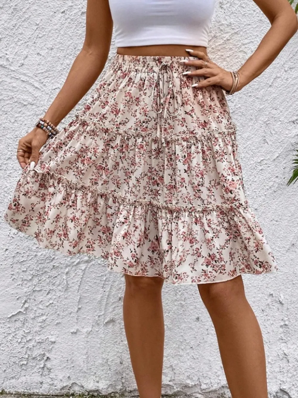 Floral Print Midi Skirt, image 21