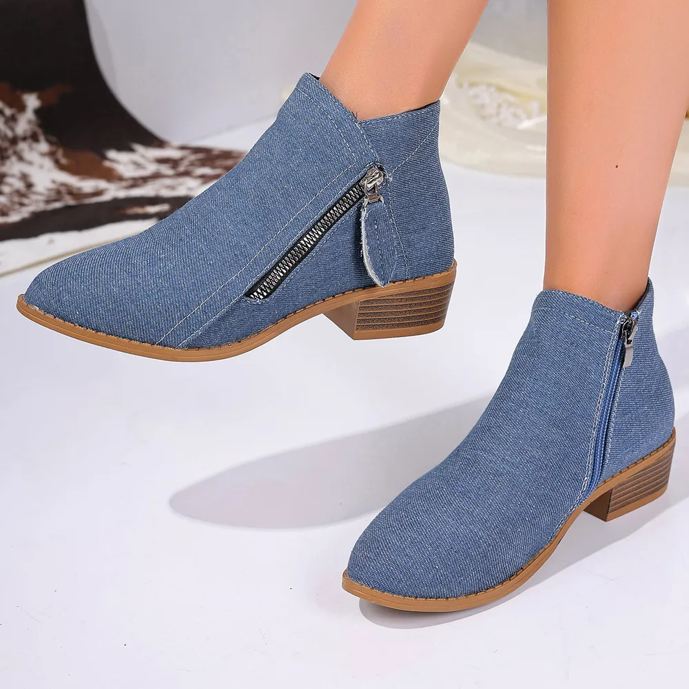 Point Toe Block Heels Boots, image 6