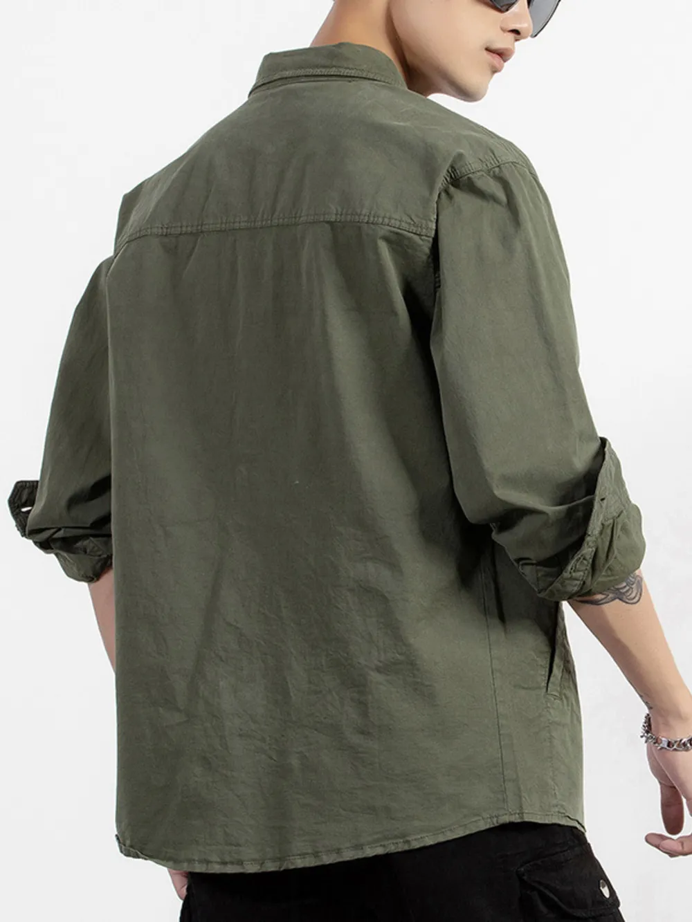 Men's Plus Size Button Up Long Sleeve Shirt, image 2