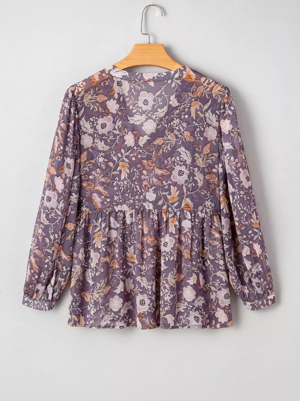 Floral Print Tie Neck Blouse, image 7