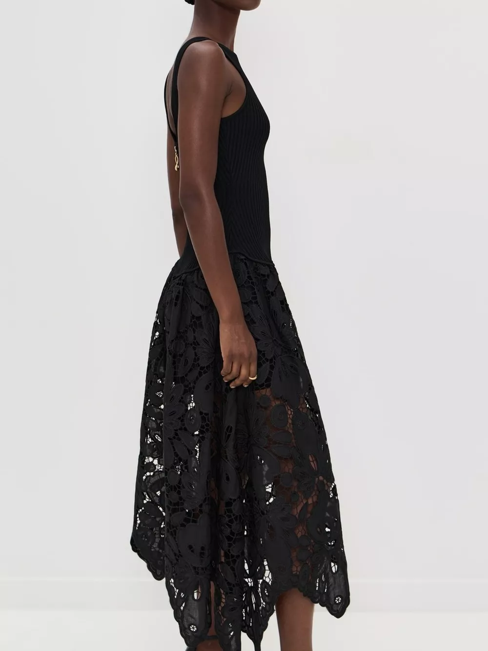 Sleeveless Ribbed Crochet Midi Dress, image 7