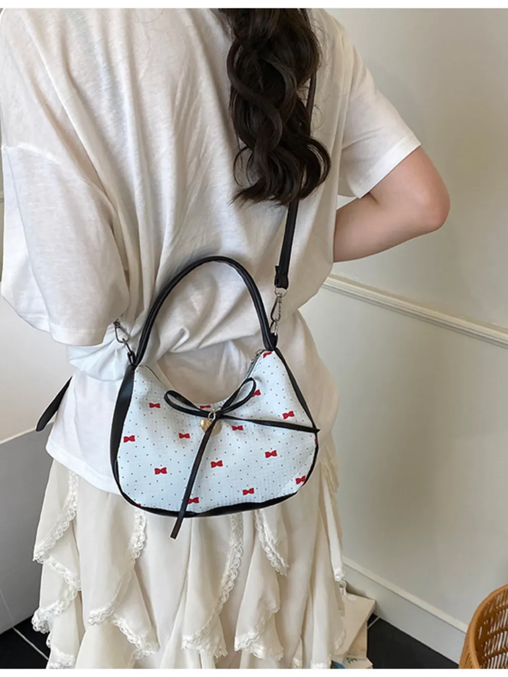 Printed Bow Shoulder Bag, image 11