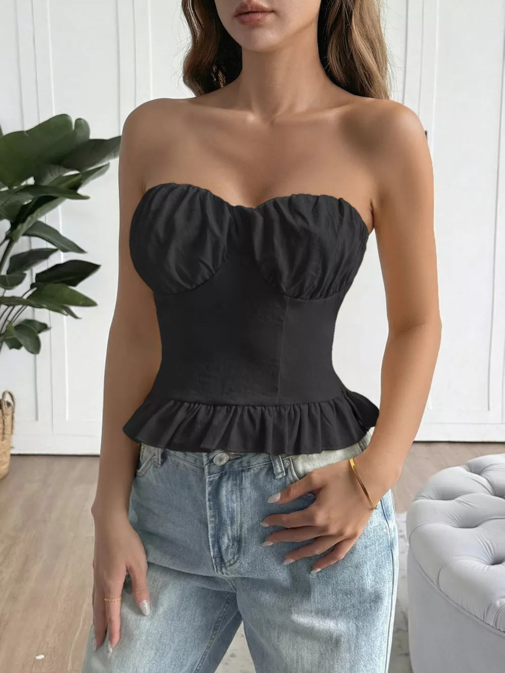 Ruffled Hem Tube Top, image 11