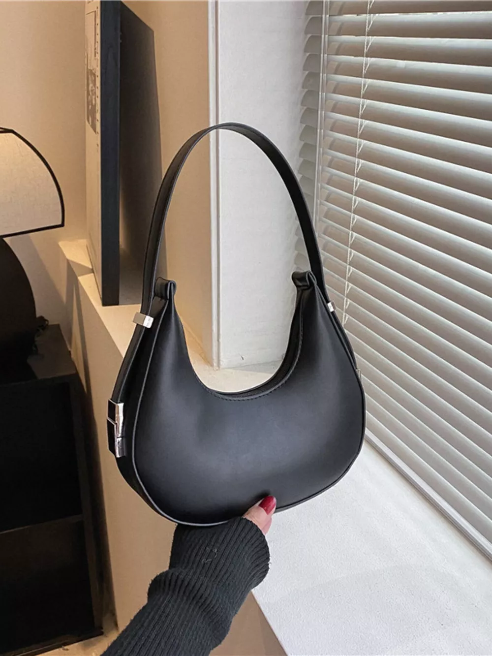 Minimalist Crescent Shoulder Bag, image 2