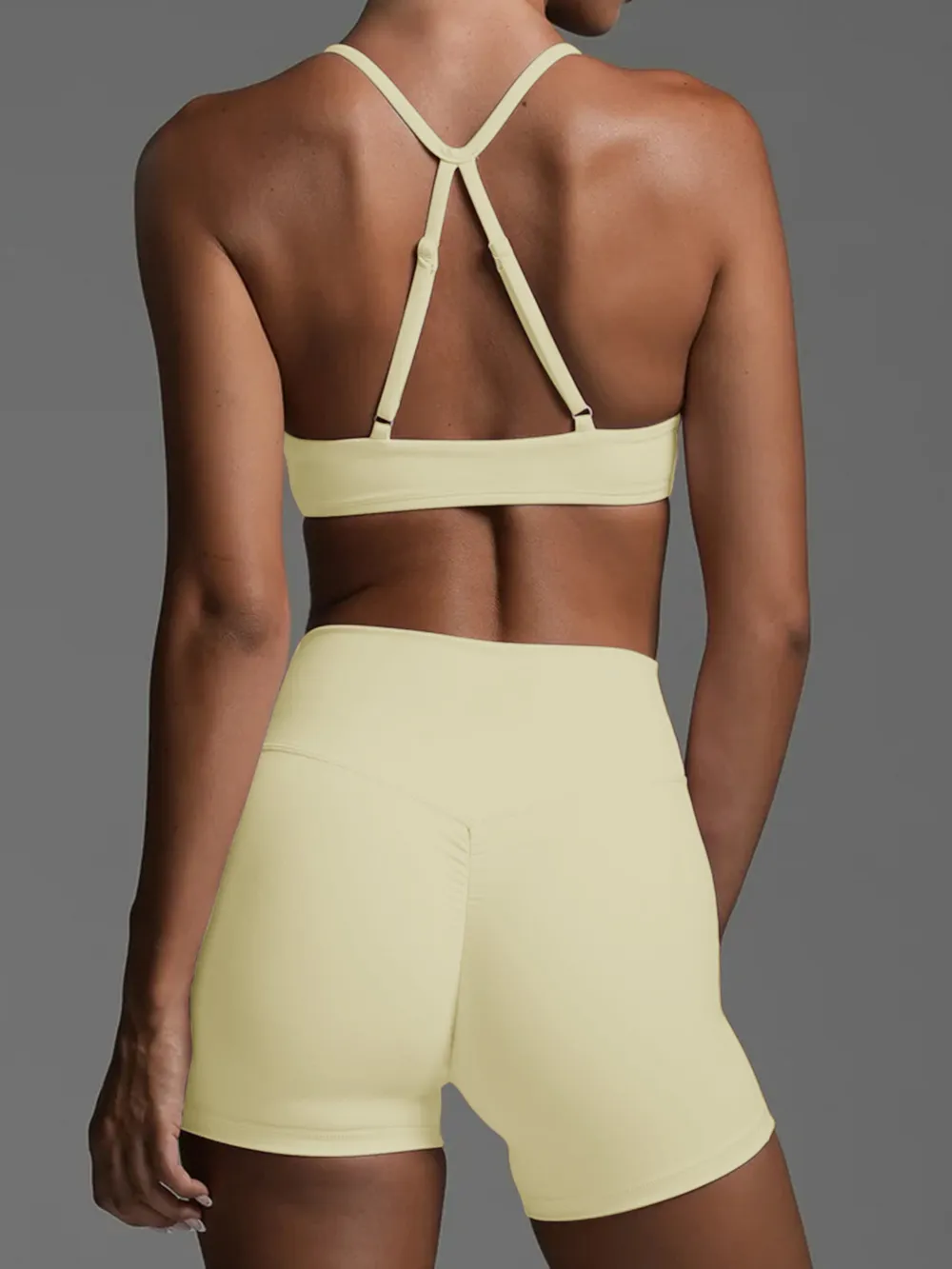 Ruched Sports Bra and High-Waisted Shorts Active Set, image 6