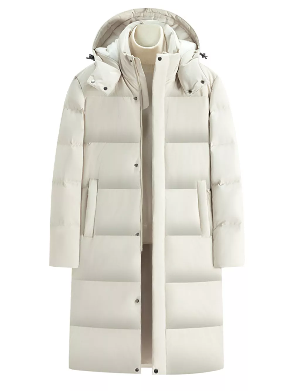 Men's Full Size Longline Hooded Down Coat Plus Size, image 2