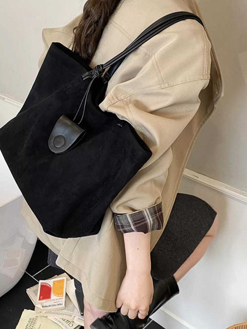 Classic Suede Tote Bag, image 3