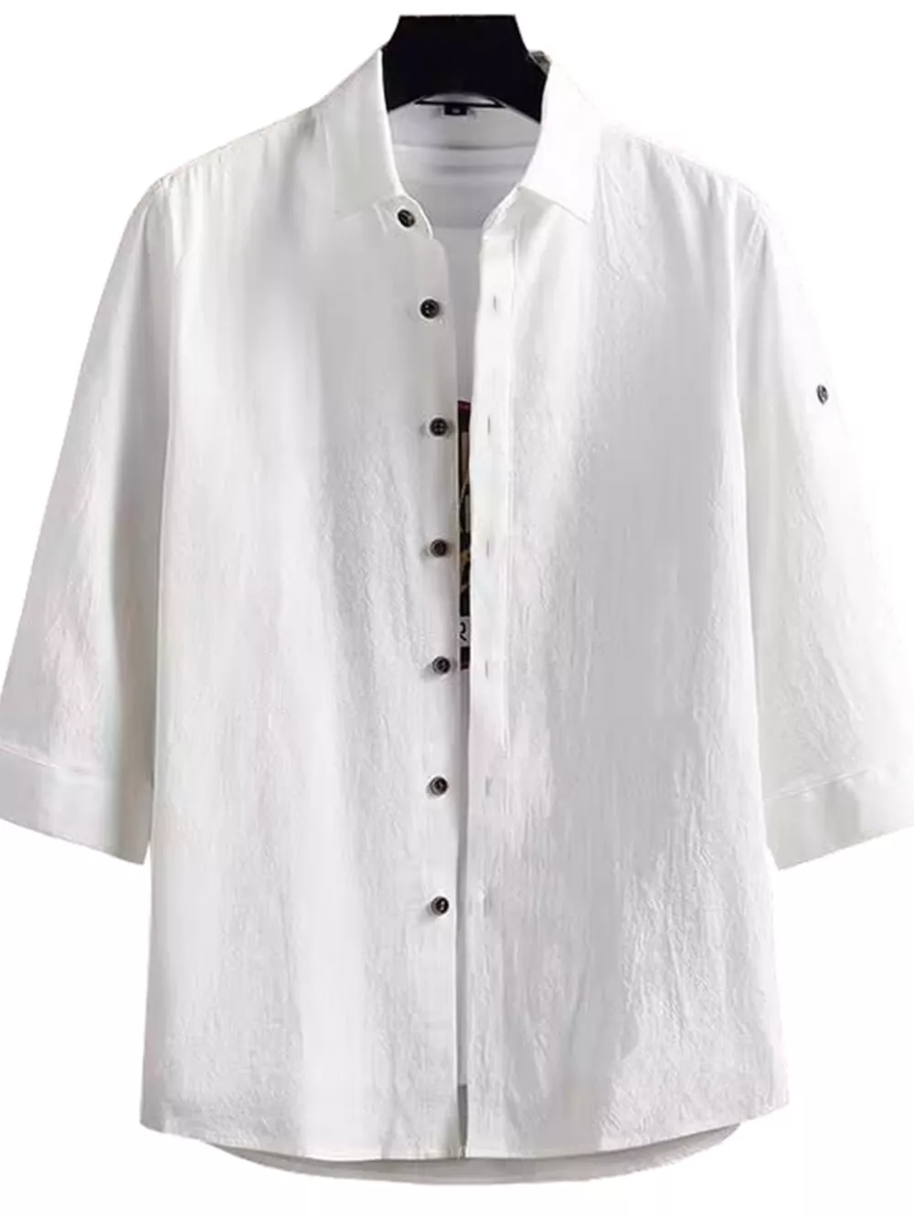 Men's Plus Size Casual Button-Down Shirt, image 3