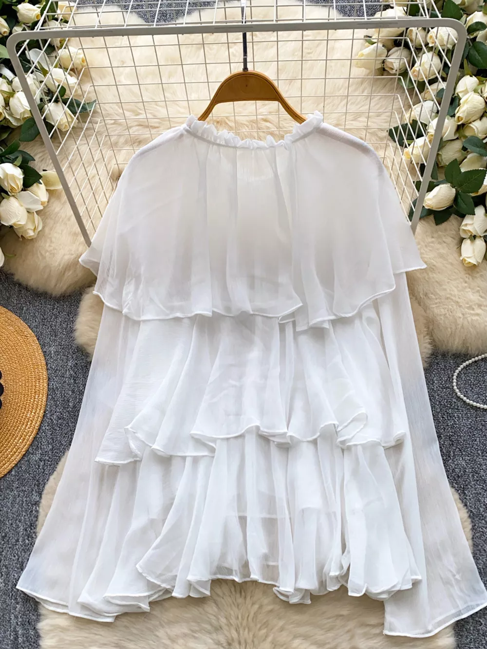 Ruffle Tiered Chiffon Blouse, image 19