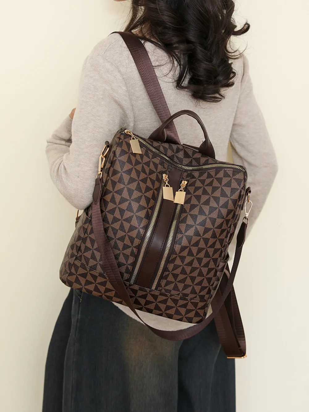 Geometric Pattern Backpack Bag, image 3