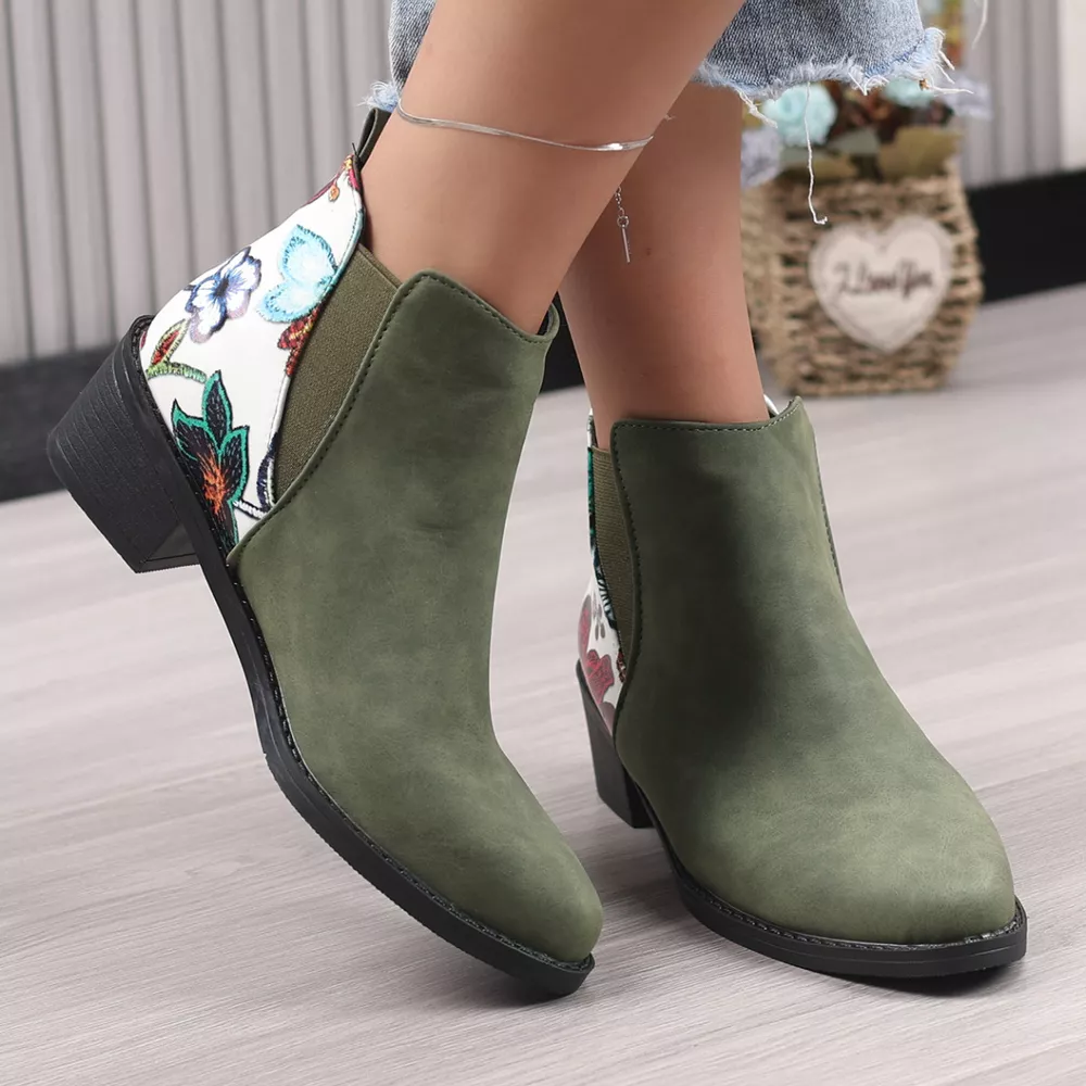 Point Toe Block Heels Ankle Boots, image 11