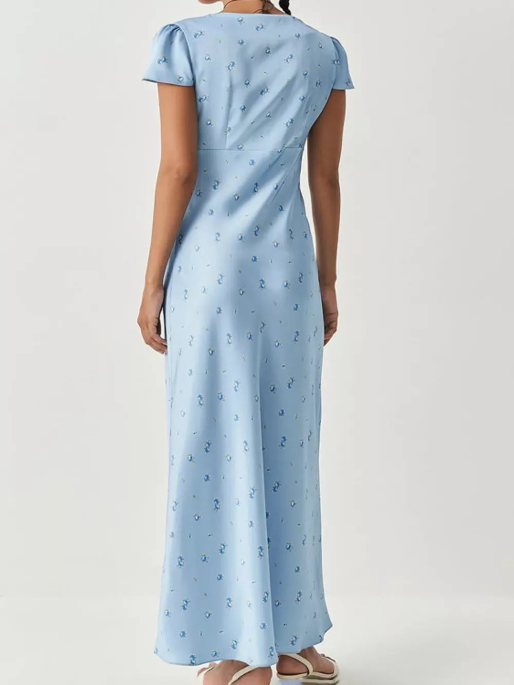 V-Neck Cap Sleeve Maxi Dress, image 2