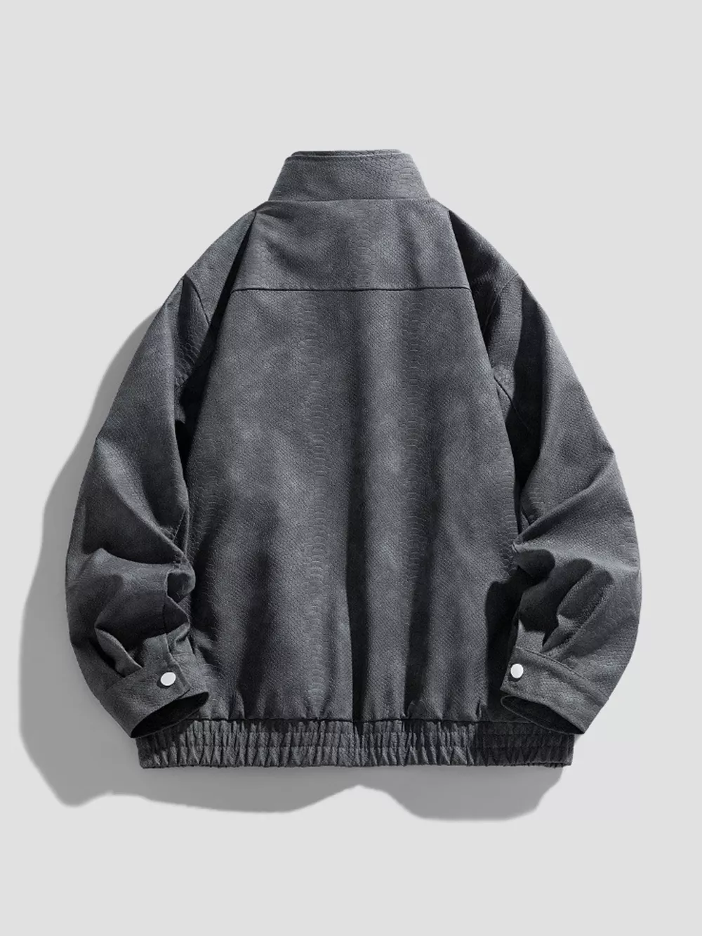 Me's Plus Size Zip Up Casual Jacket, image 5