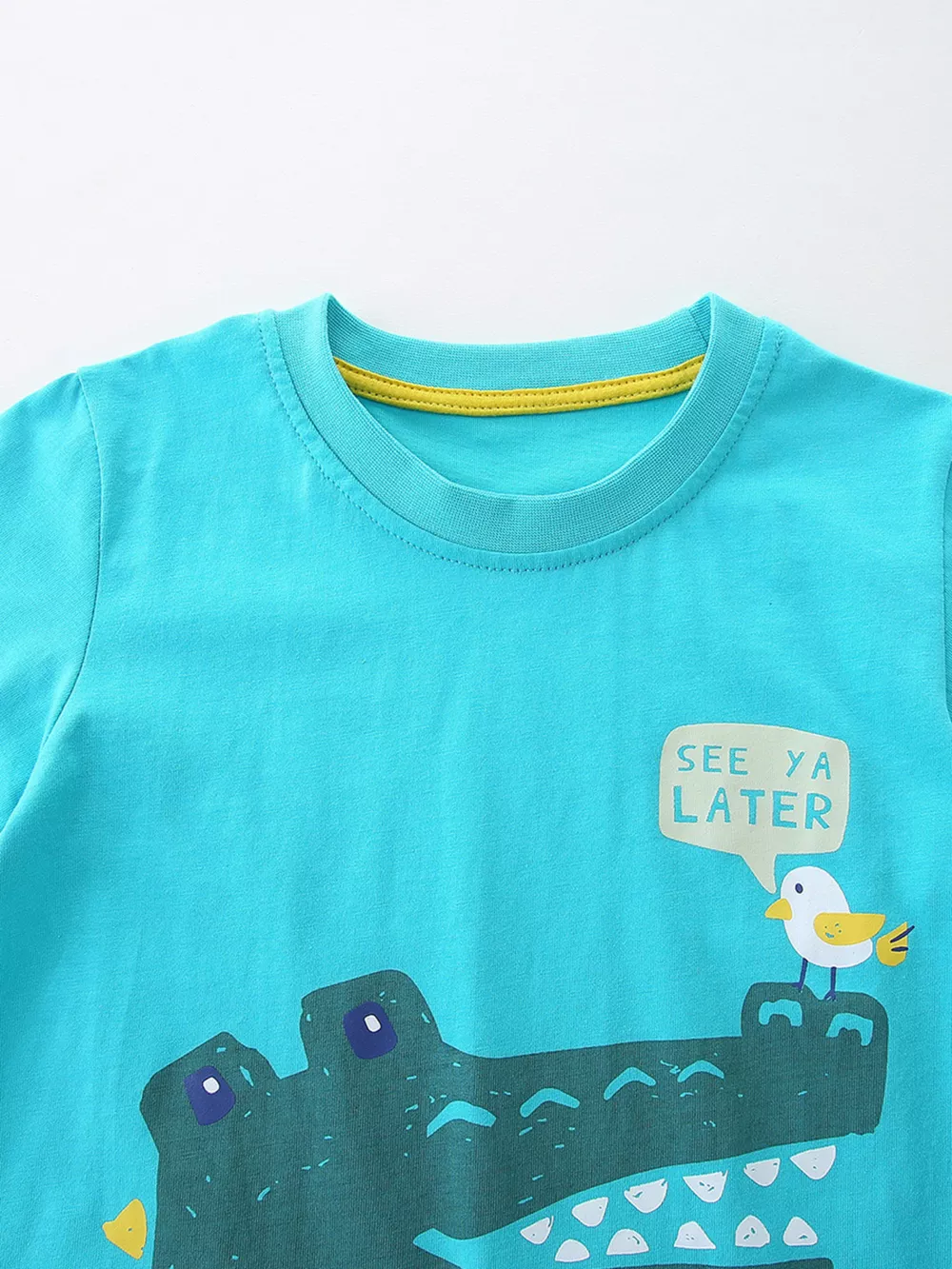 Children's Crocodile Graphic Tee and Plaid Shorts Set, image 3