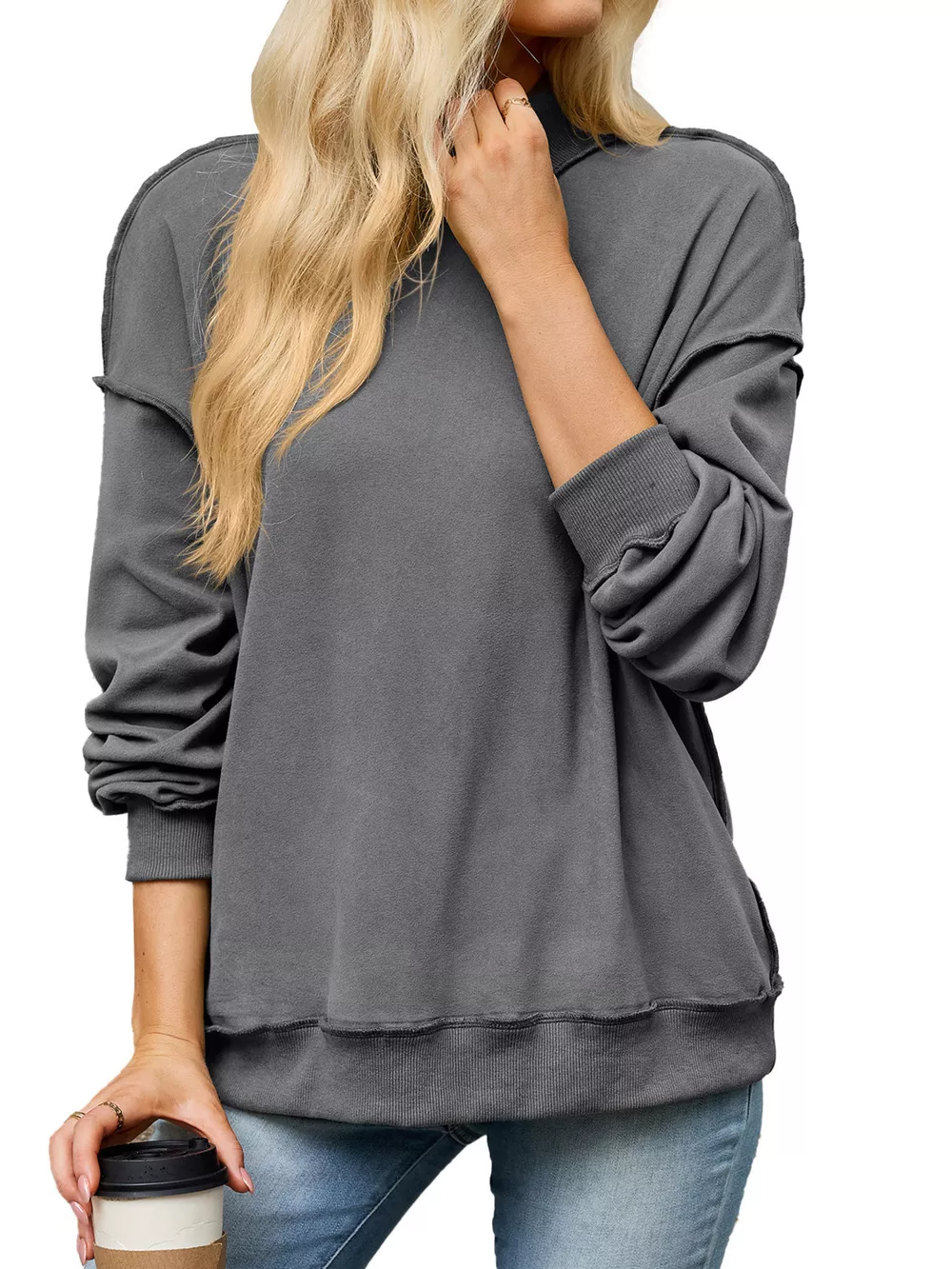 Loose Fit Crew Neck Sweatshirt, image 28