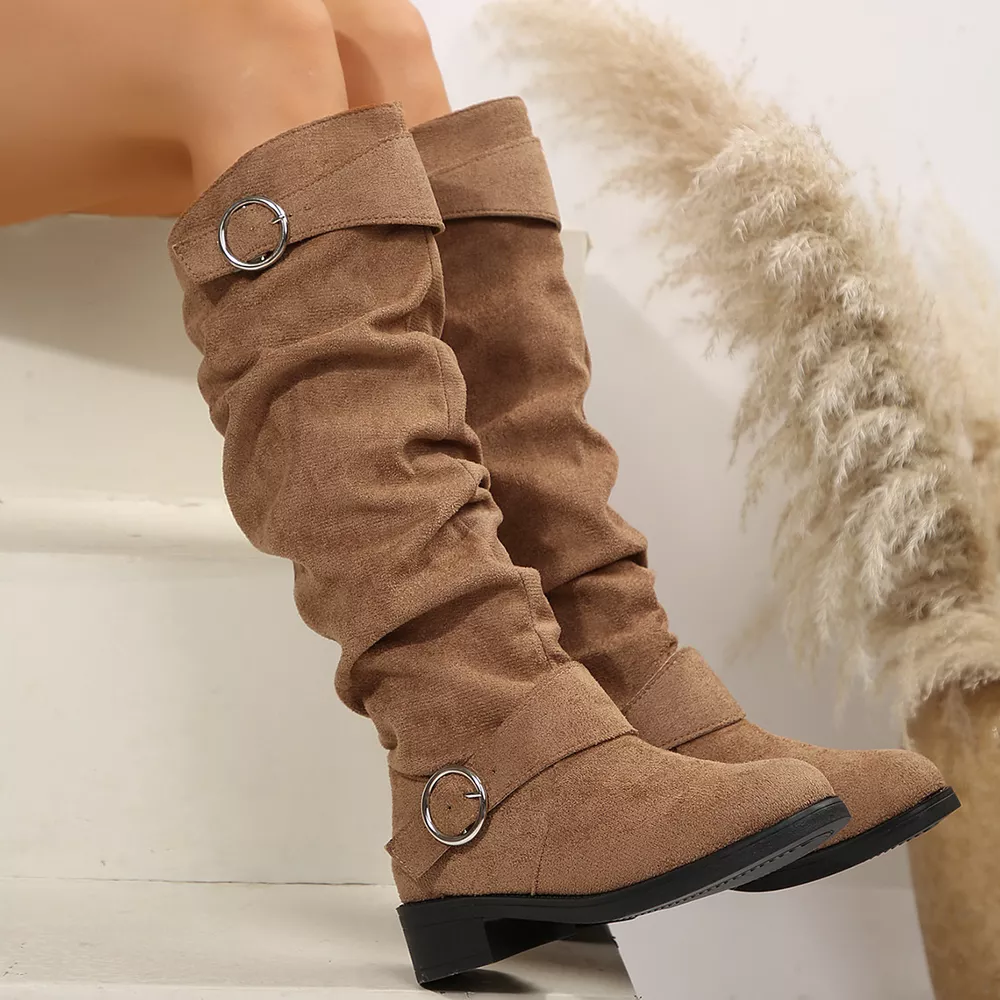 Buckle Accent Slouch Boots, image 6