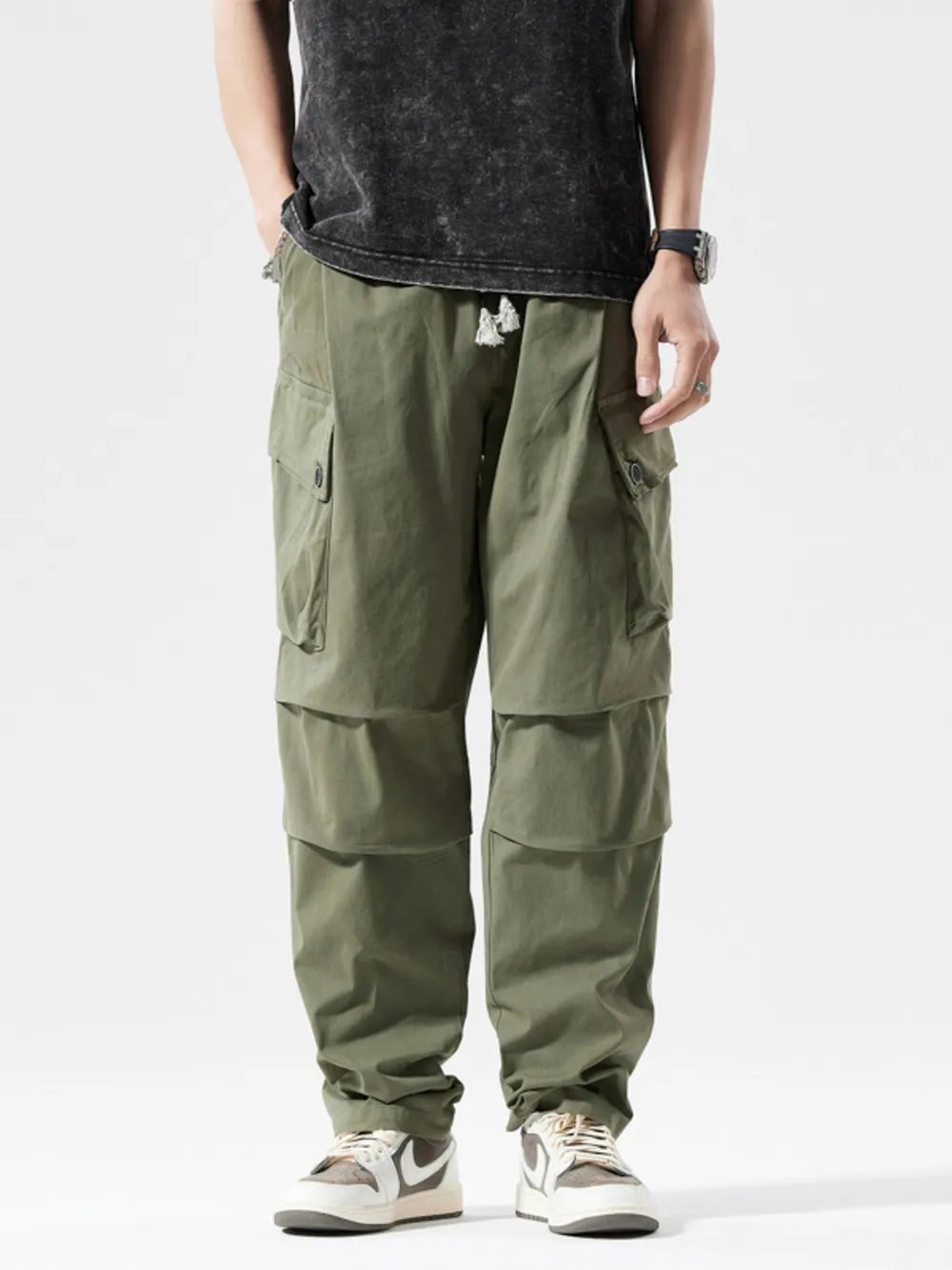 Men's Full Size Loose Fit Multi-Pocket Cargo Pants Plus Size, image 5