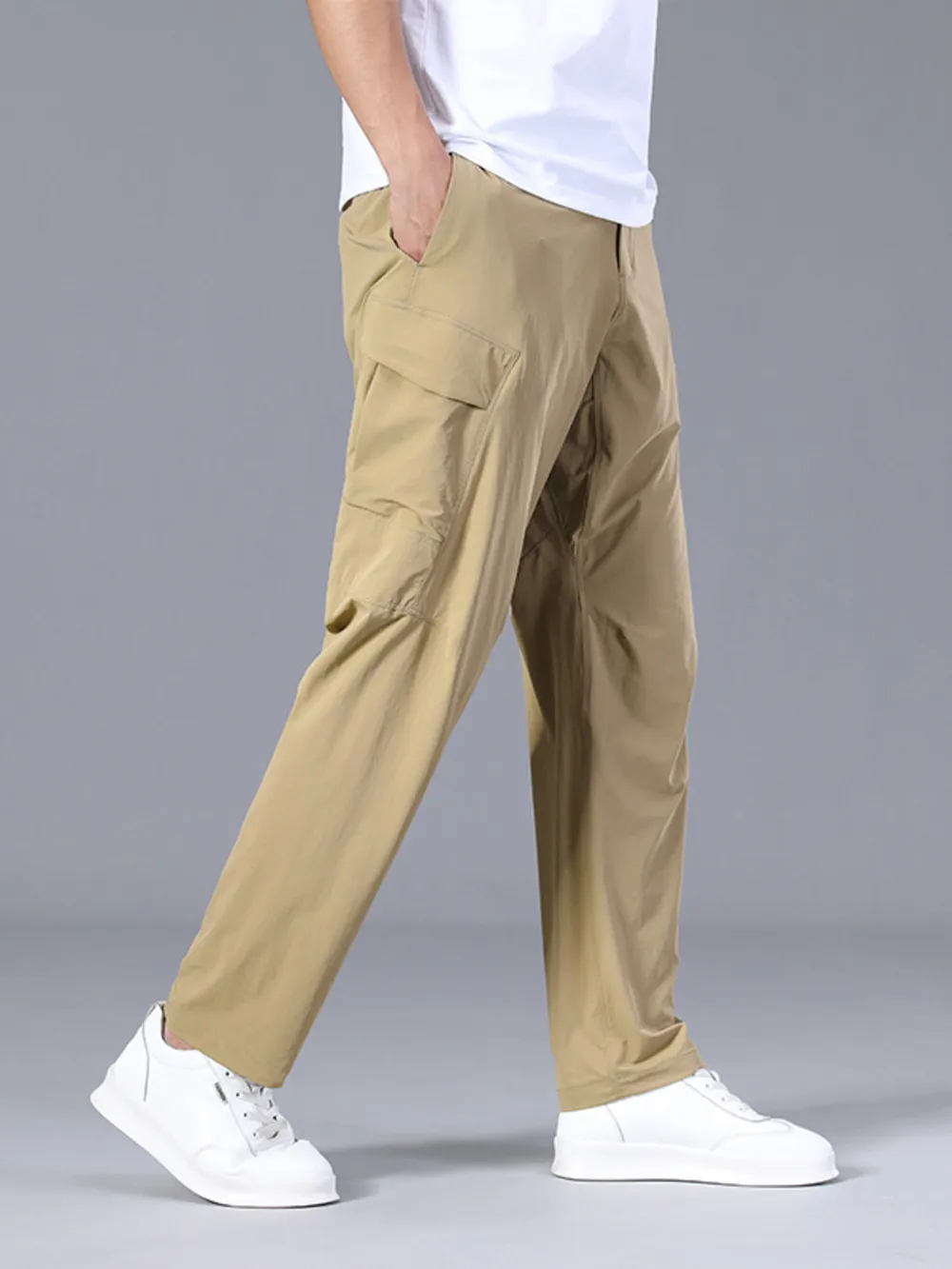 Men's Plus Size Pocketed Loose Fit Pants, image 6