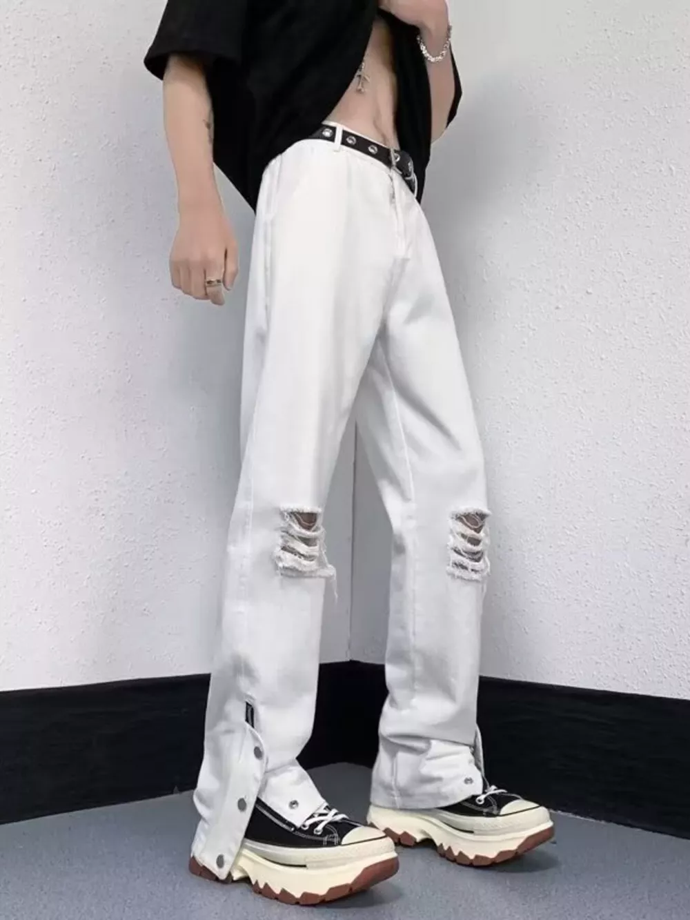Men's Full Size Distressed Loose Fit Jeans Plus Size, image 3