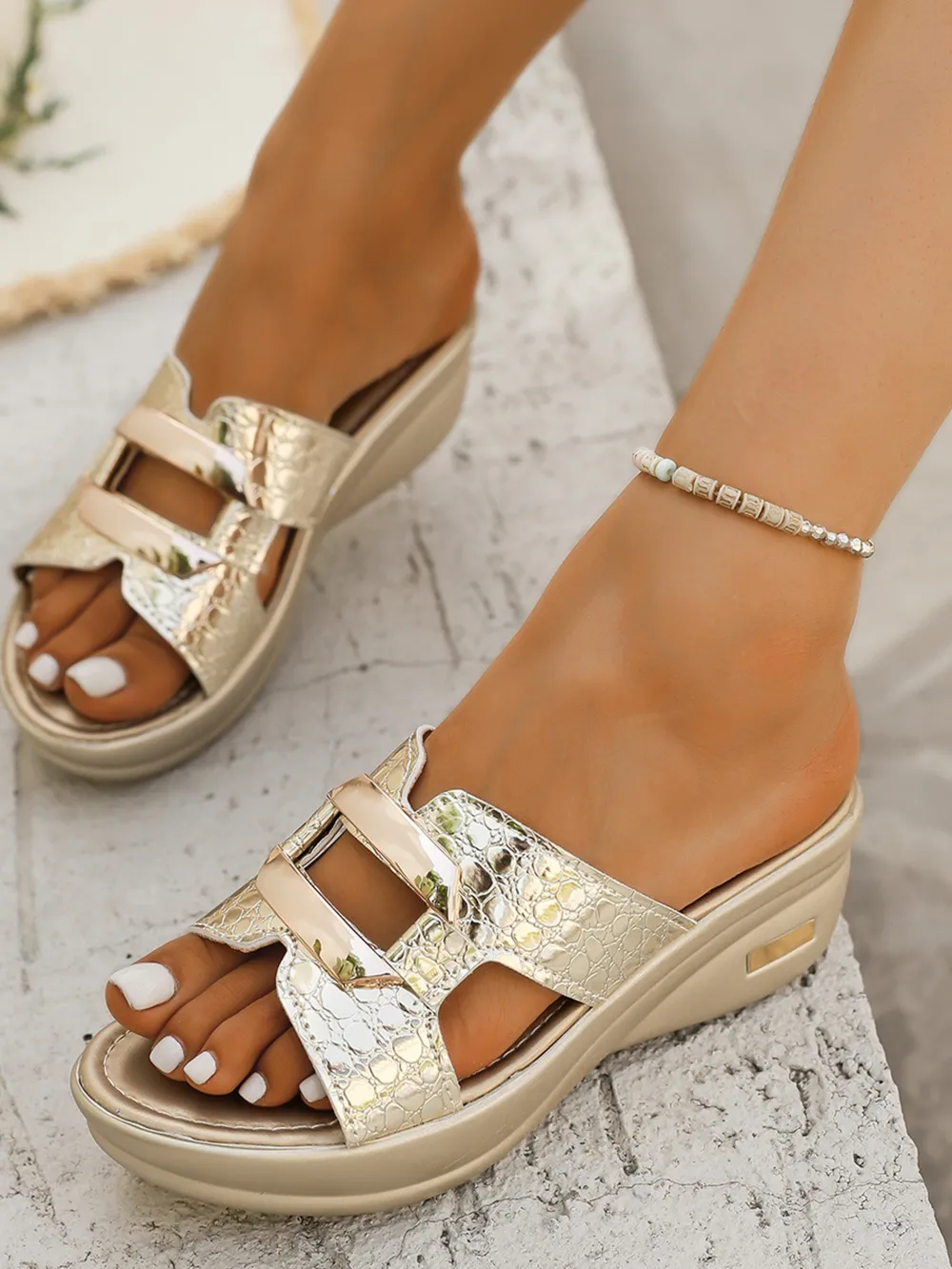 Open Toe Platform Wedge Sandals, image 3