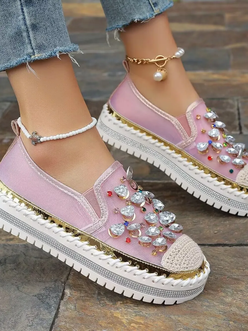 Rhinestone Platform Slip-Ons, image 6