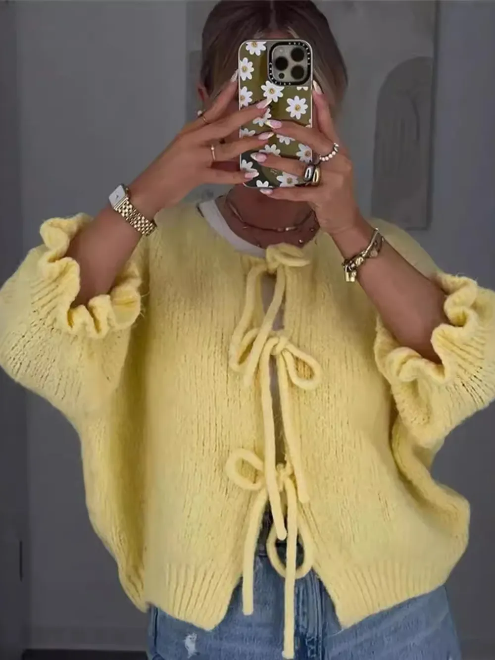 Tie-Front Cropped Cardigan, image 6