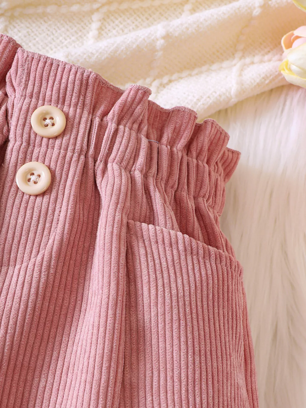 Children's Ruffled Hem Corduroy Pants, image 15