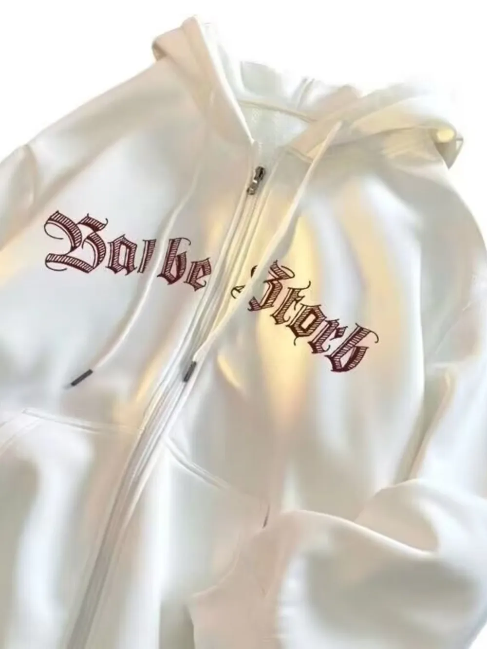 Men's Plus Size Letter Zip Up Drawstring Hoodie, image 8