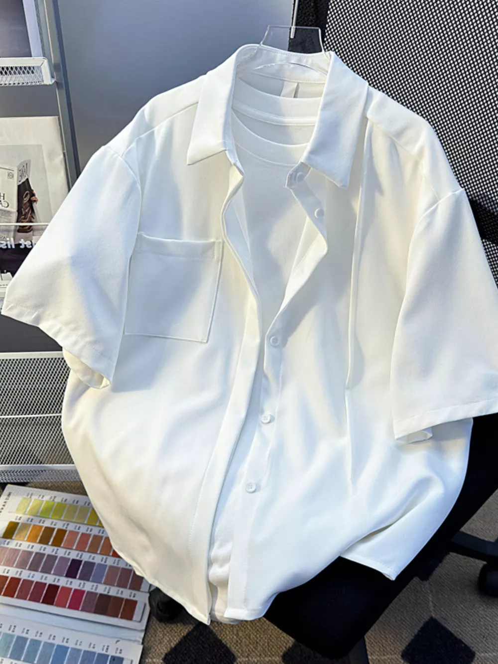 Men's Plus Size Button Up Long Sleeve Shirt, image 6