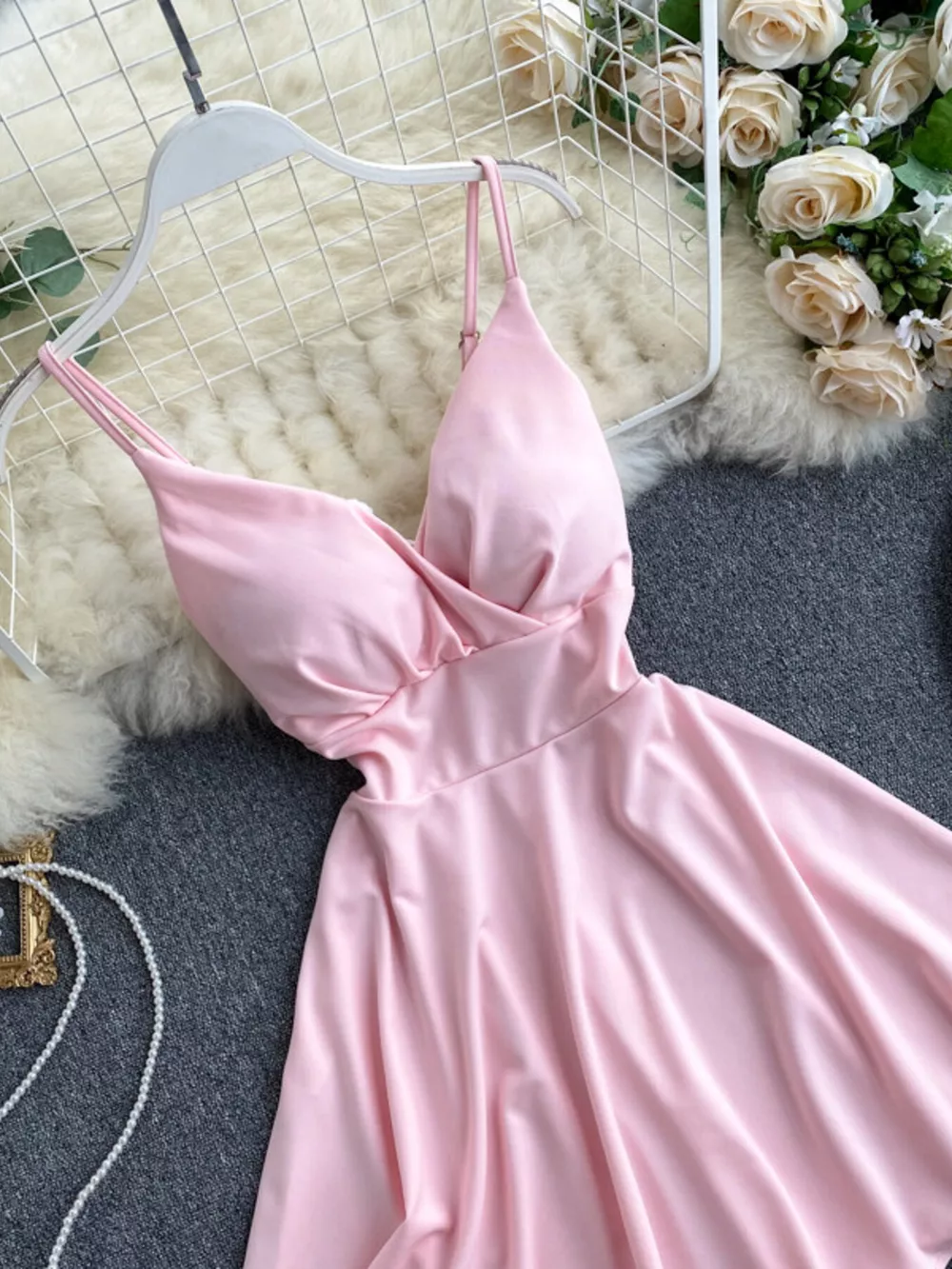 Surplice Spaghetti Strap Mini Dress, image 13