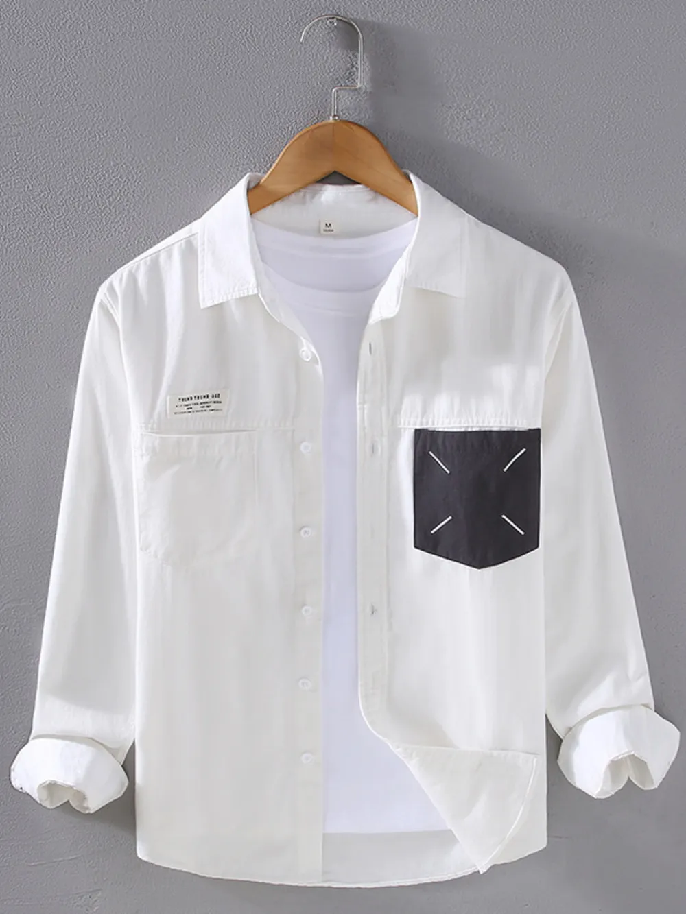 Men's Plus Size Button Up Long Sleeve Shirt, image 2