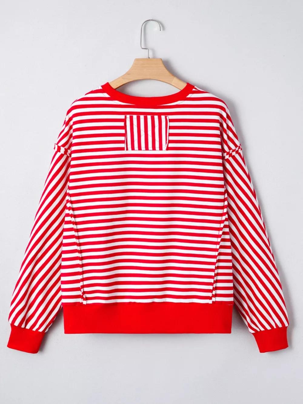 Stripe Christmas Nutcracker Sequin Patched Drop Shoulder Top, image 5