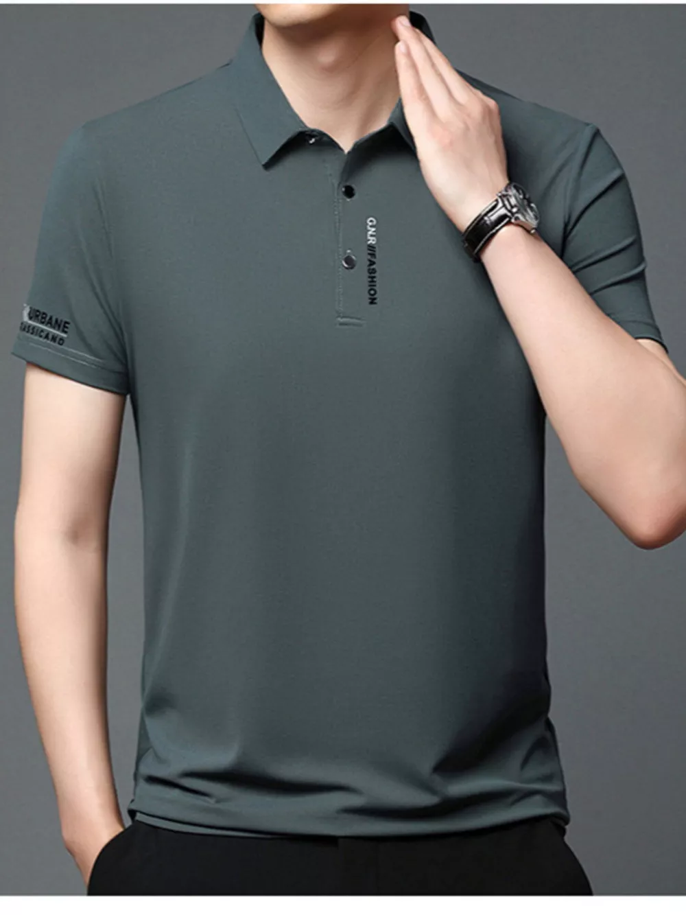 Men's Plus Size Button Detail Short Sleeve Polo