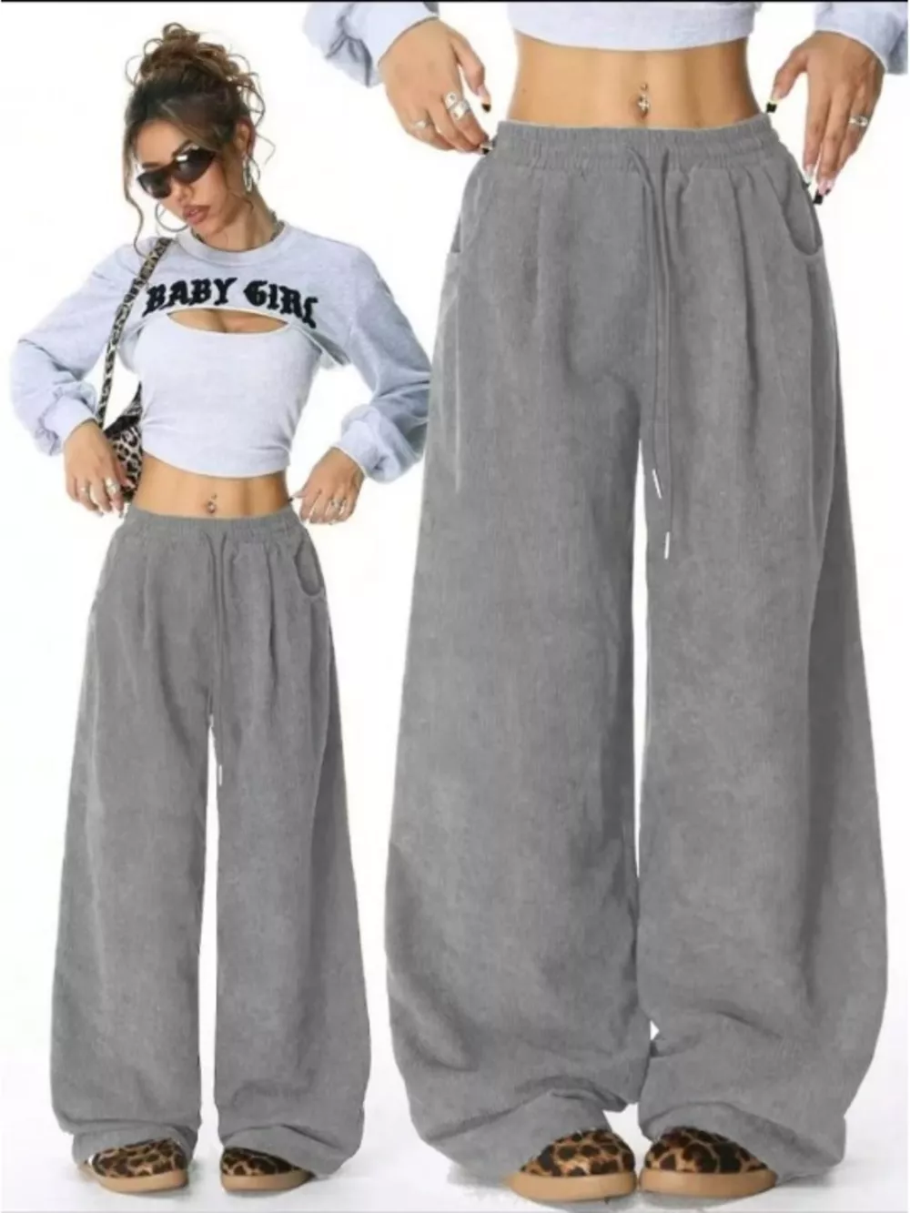 Casual Corduroy Wide Leg Pants, image 24