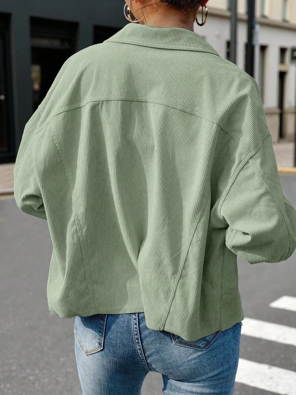 Corduroy Button-Down Shacket, image 16