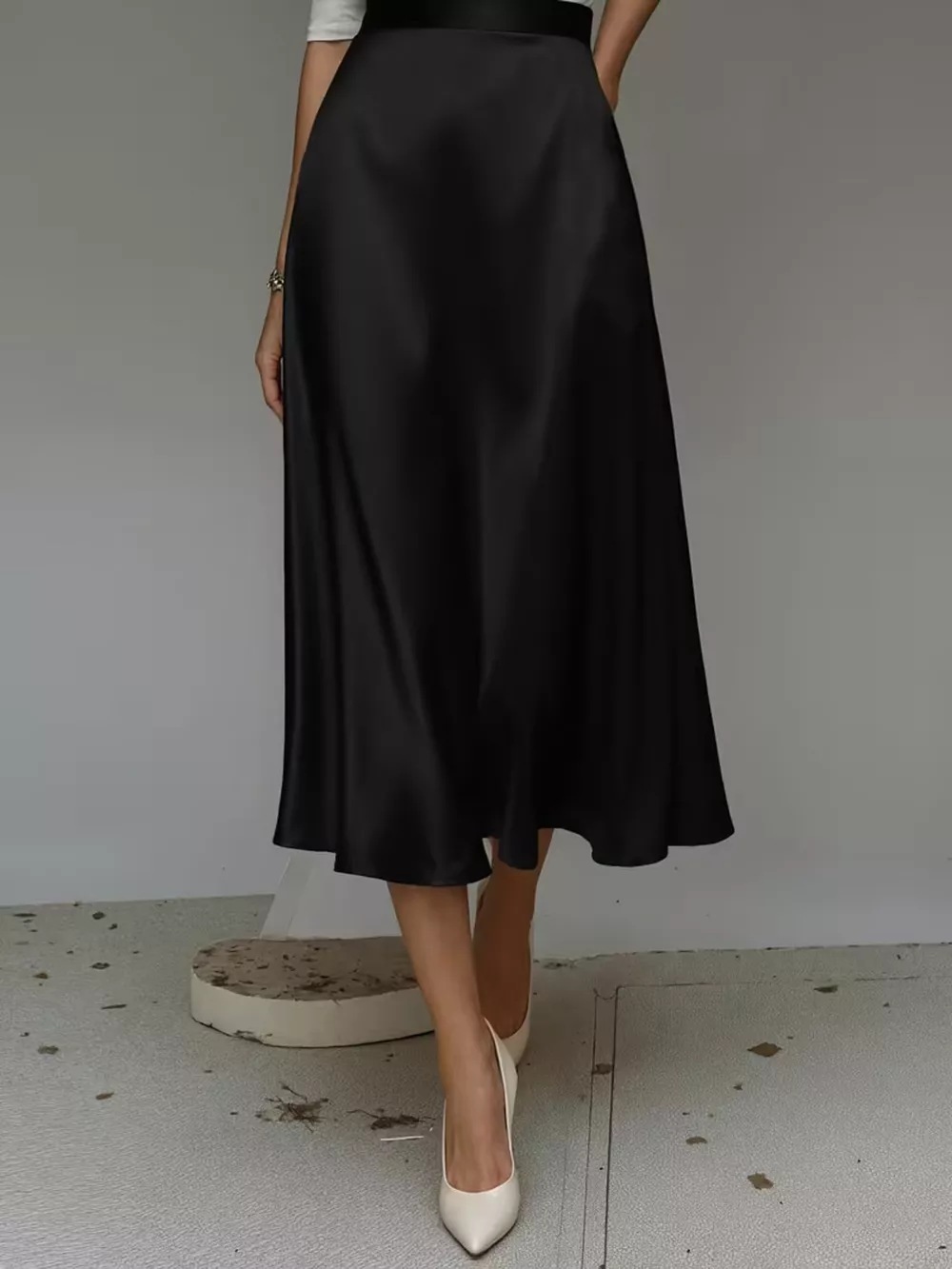 Satin Midi Skirt, image 8