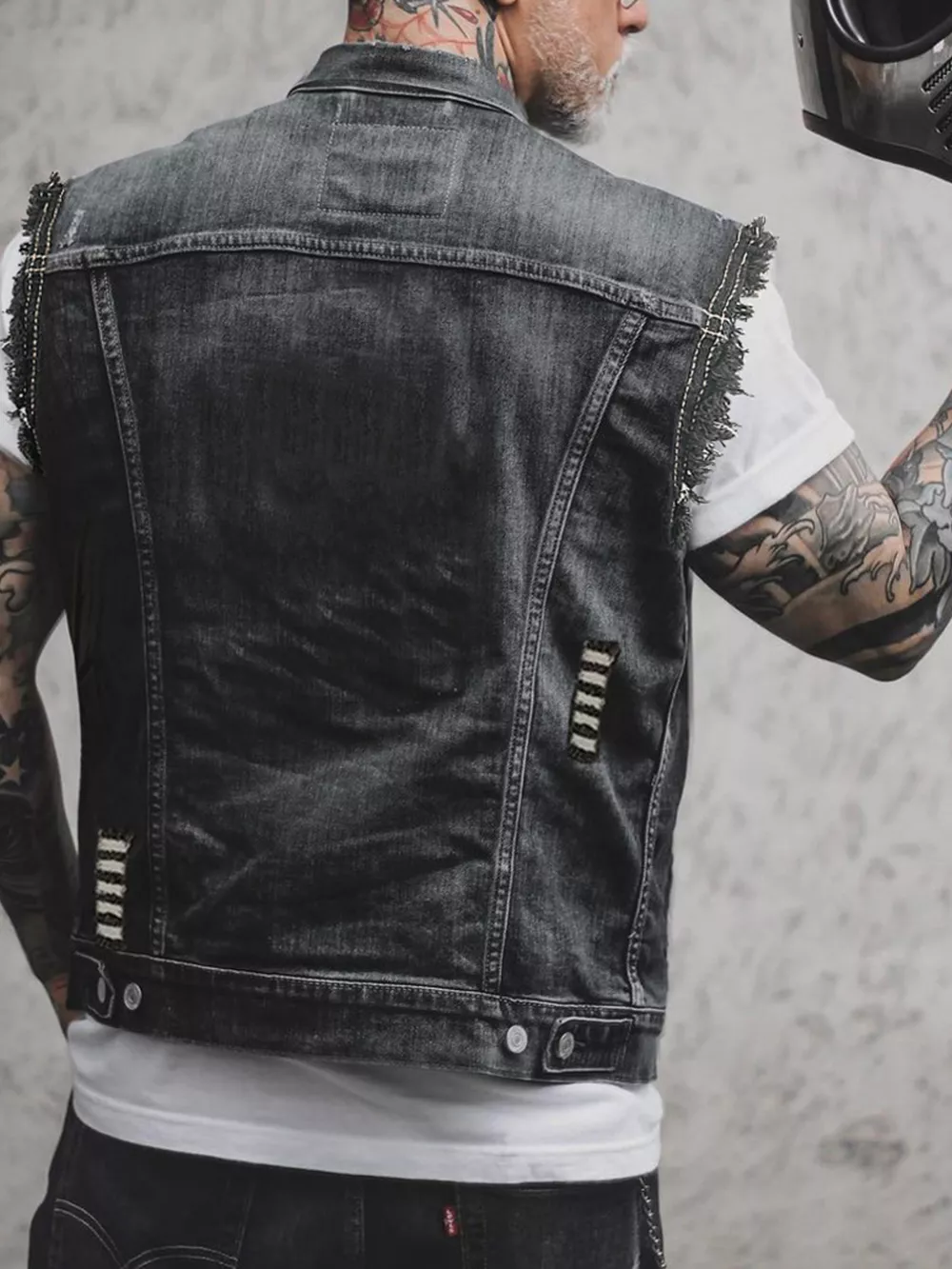 Men's Full Size Button Up Denim Vest Plus Size, image 2