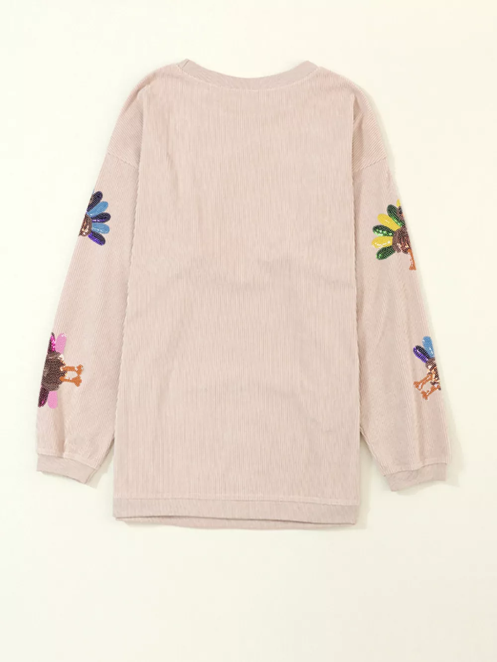 Full Size Turkey Graphic Corded Baggy Sweatshirt Plus Size, image 3