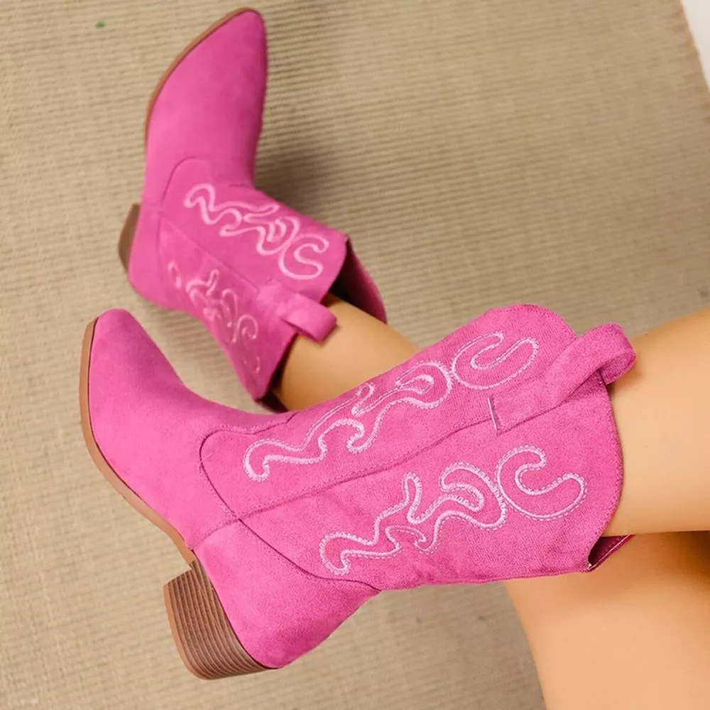 Point Toe Block Heels Boots, image 6