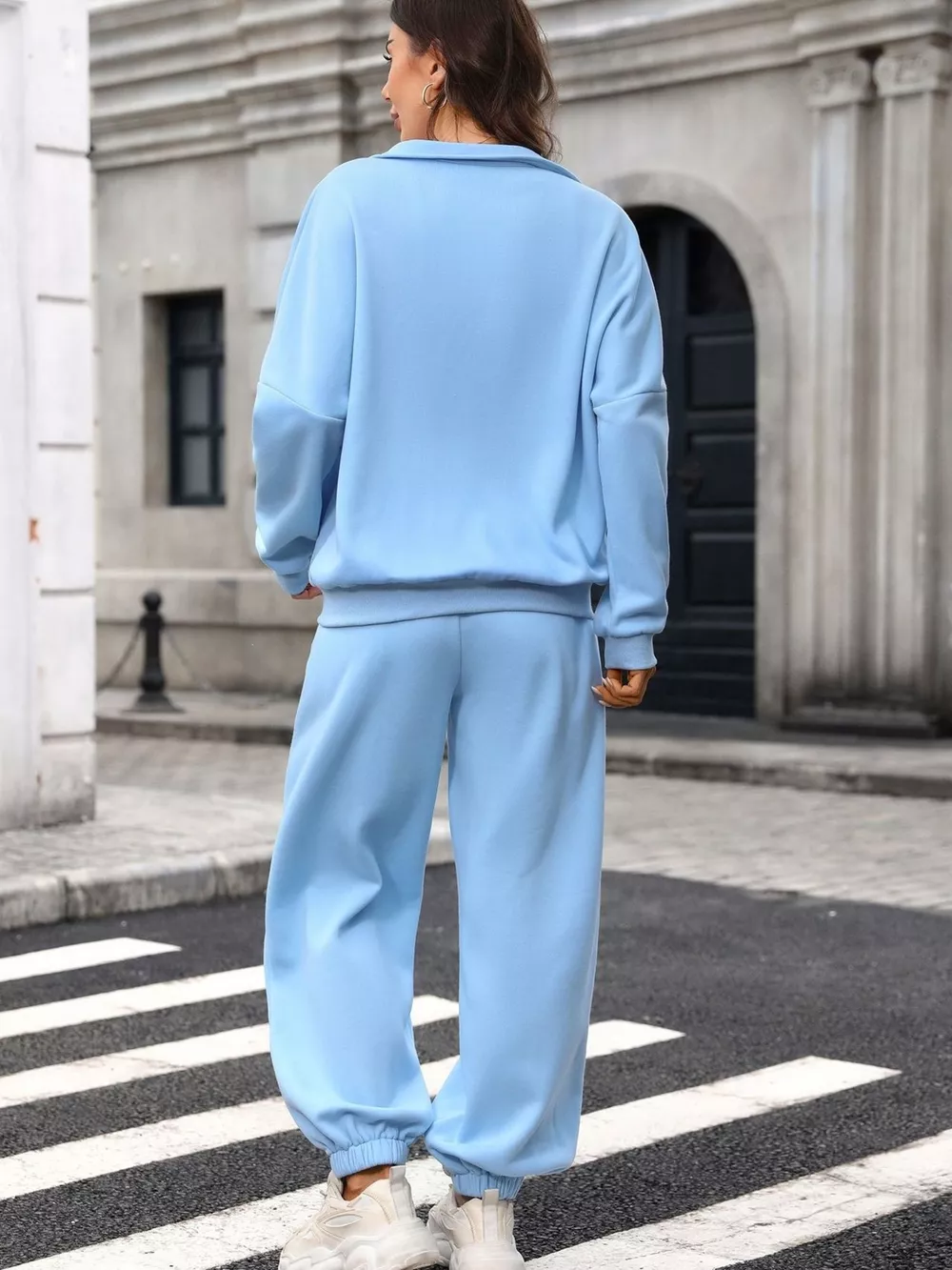 Zip-Up Long Sleeve Top and Pants Set, image 4
