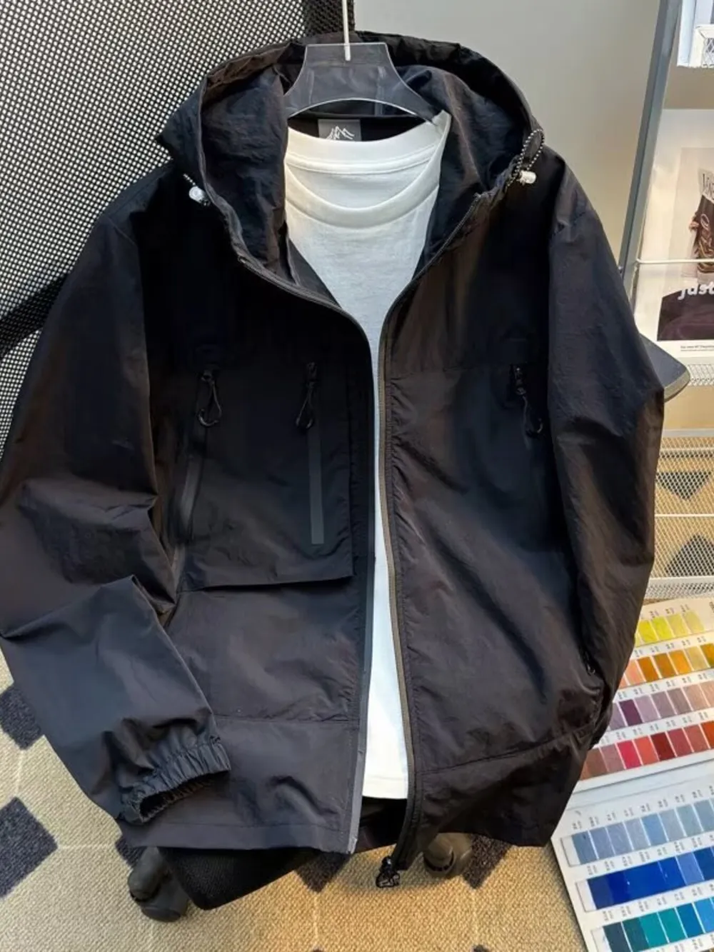 Men's Plus Size Lightweight Hooded Windbreaker Jacket, image 7