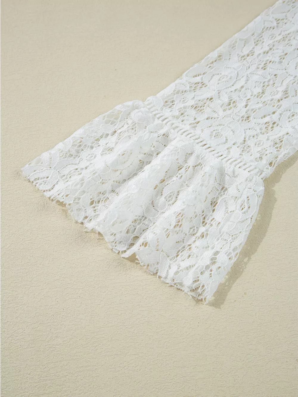 Tie Neck Lace Ruffle Detail Long Sleeve Blouse, image 5