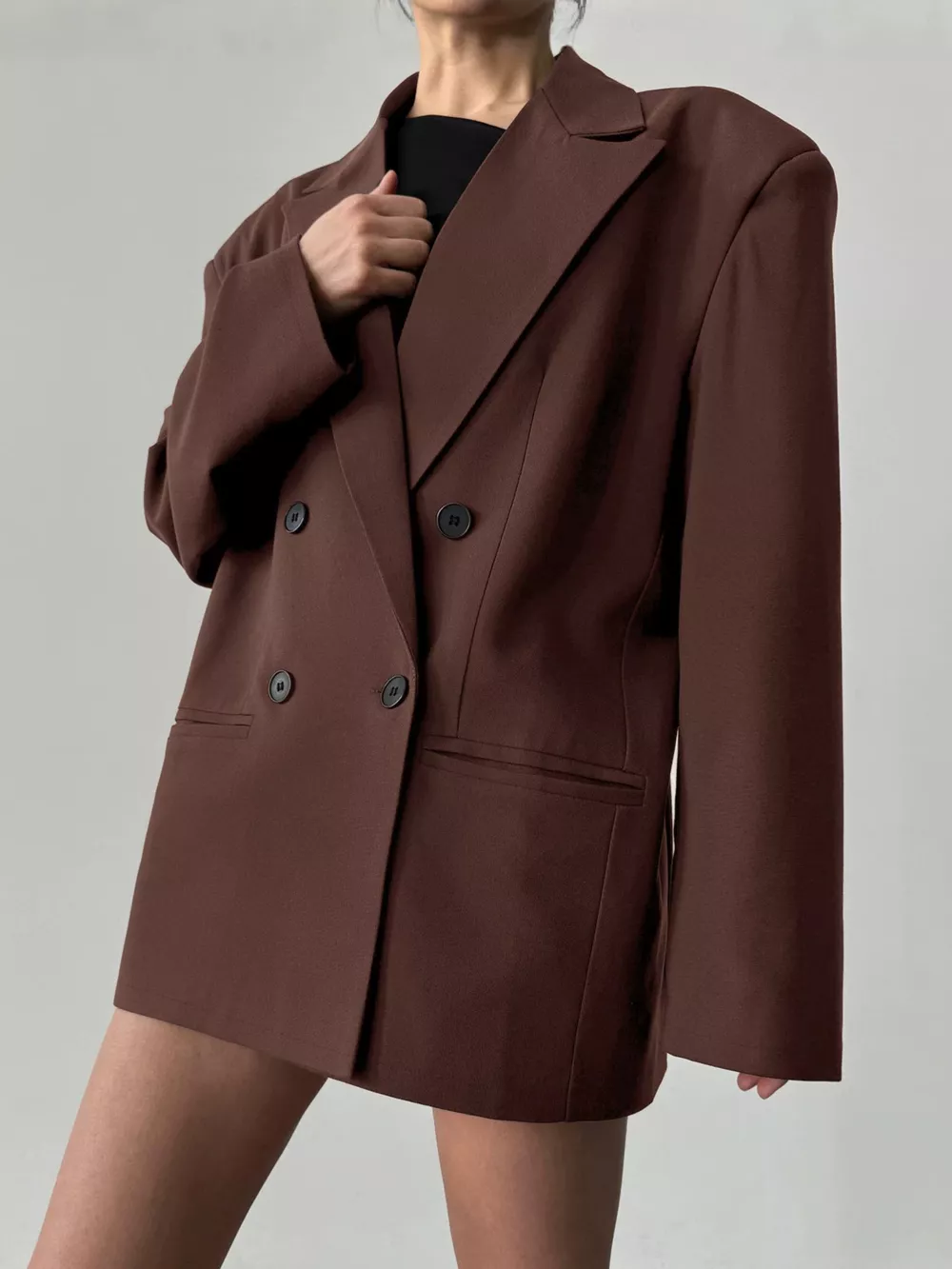 Double-Breasted Lapel Collar Blazer, image 3