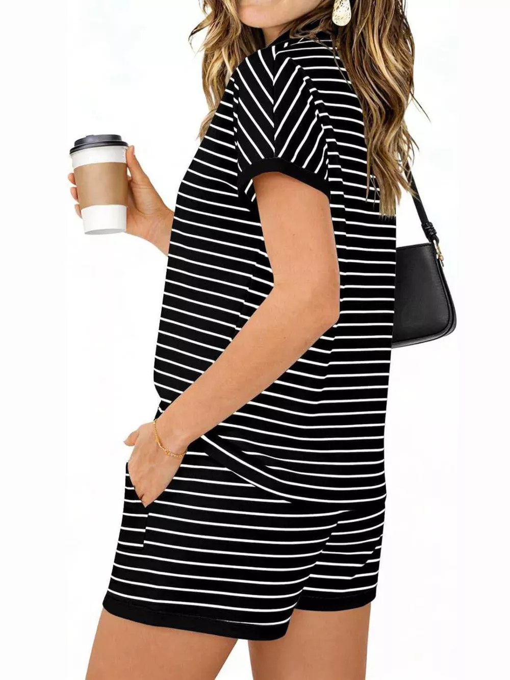 Striped Short Sleeve Polo and Shorts Set, image 12