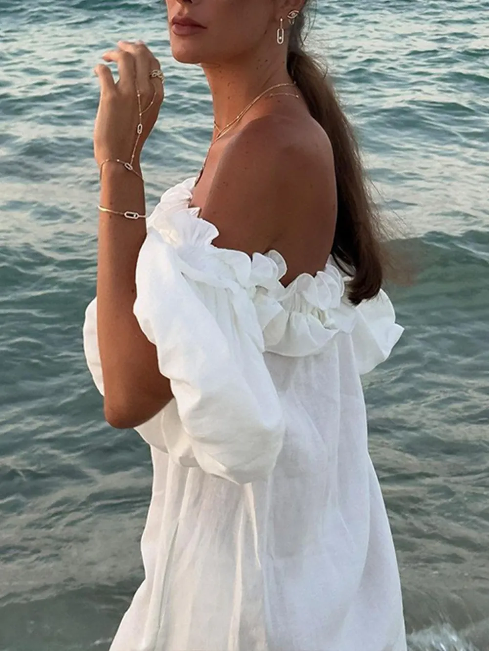 Side Slit Off-Shoulder Dress, image 6