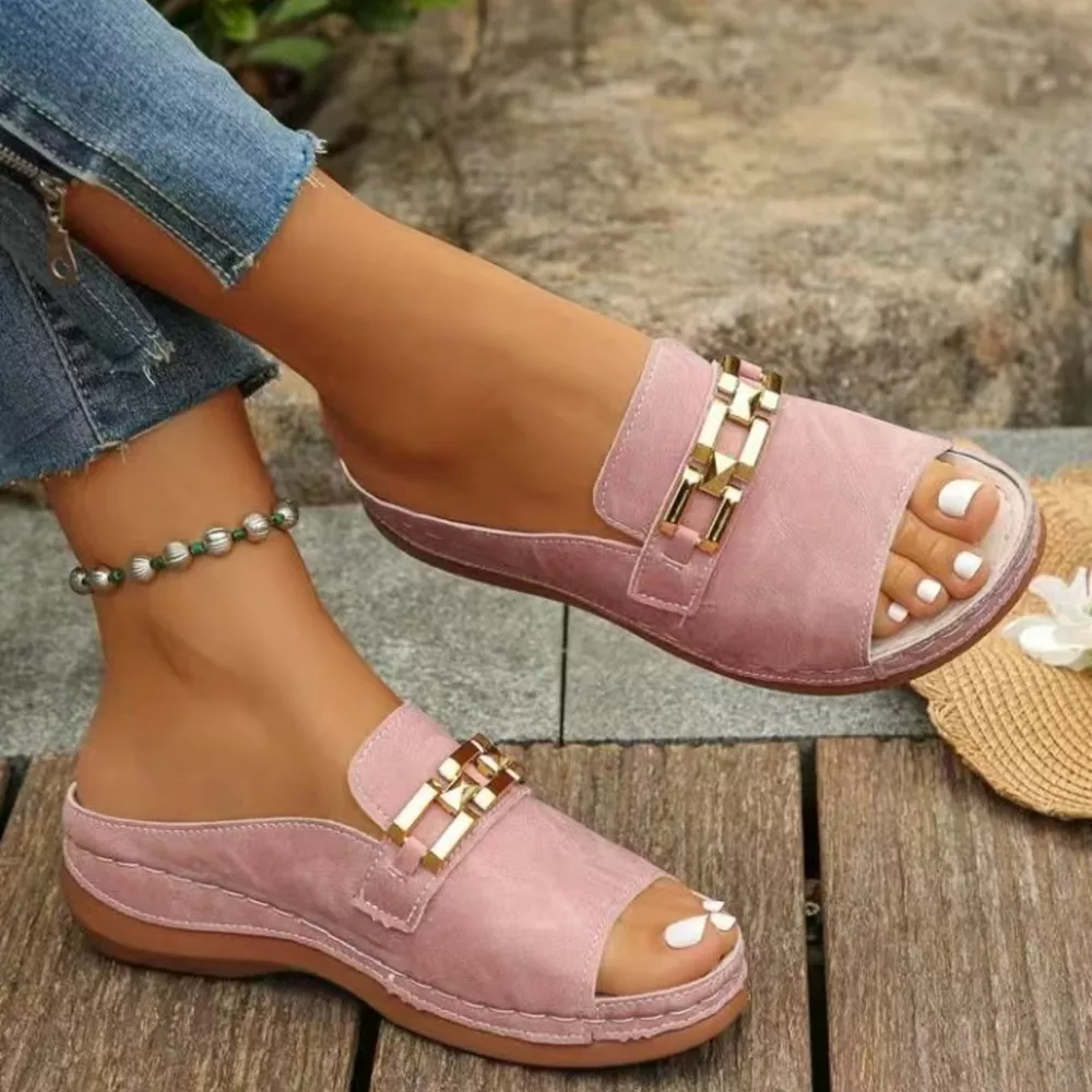 Peep Toe Wedge Sandals, image 5