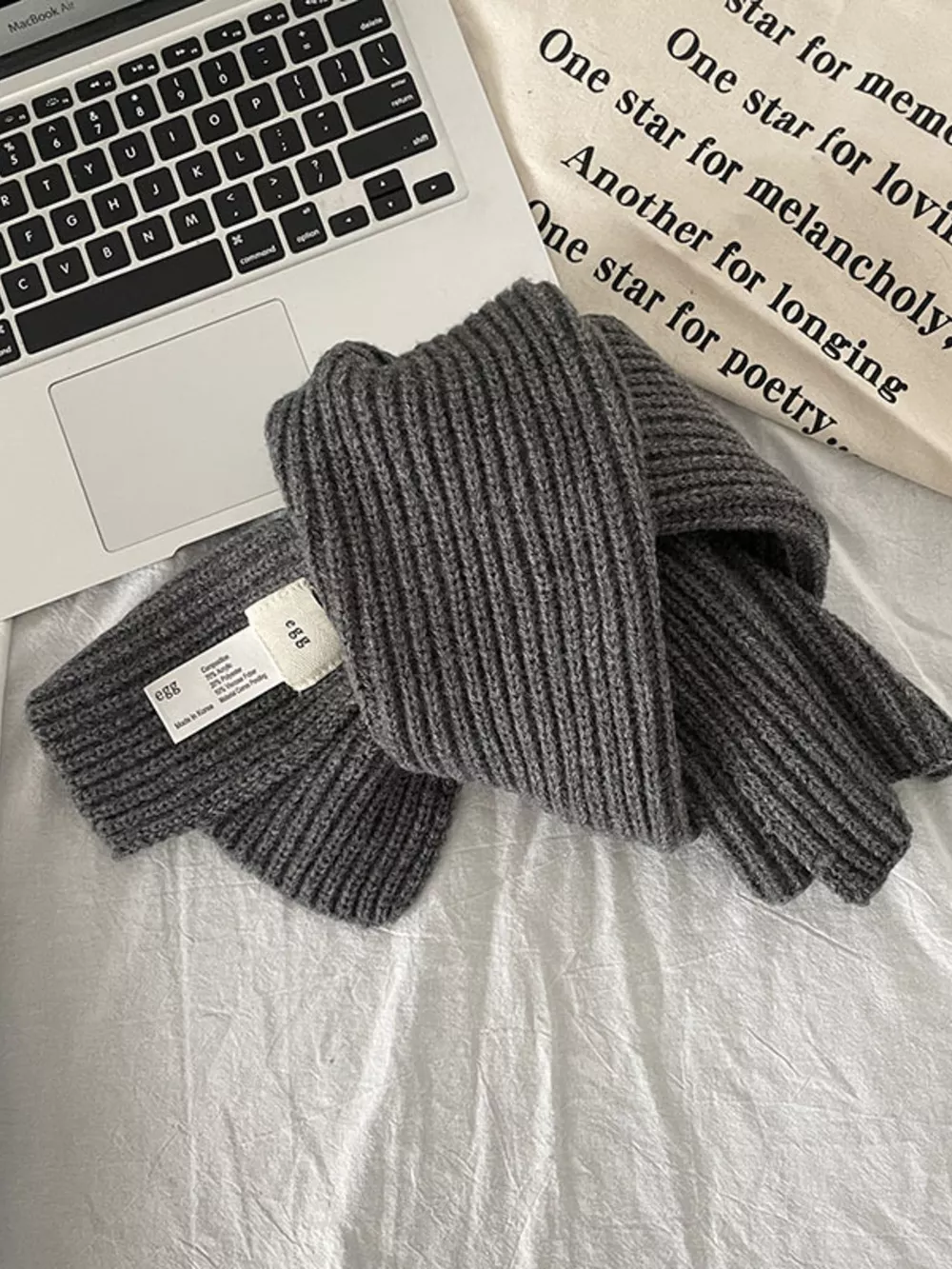 Knitted Ribbed Scarf, image 7