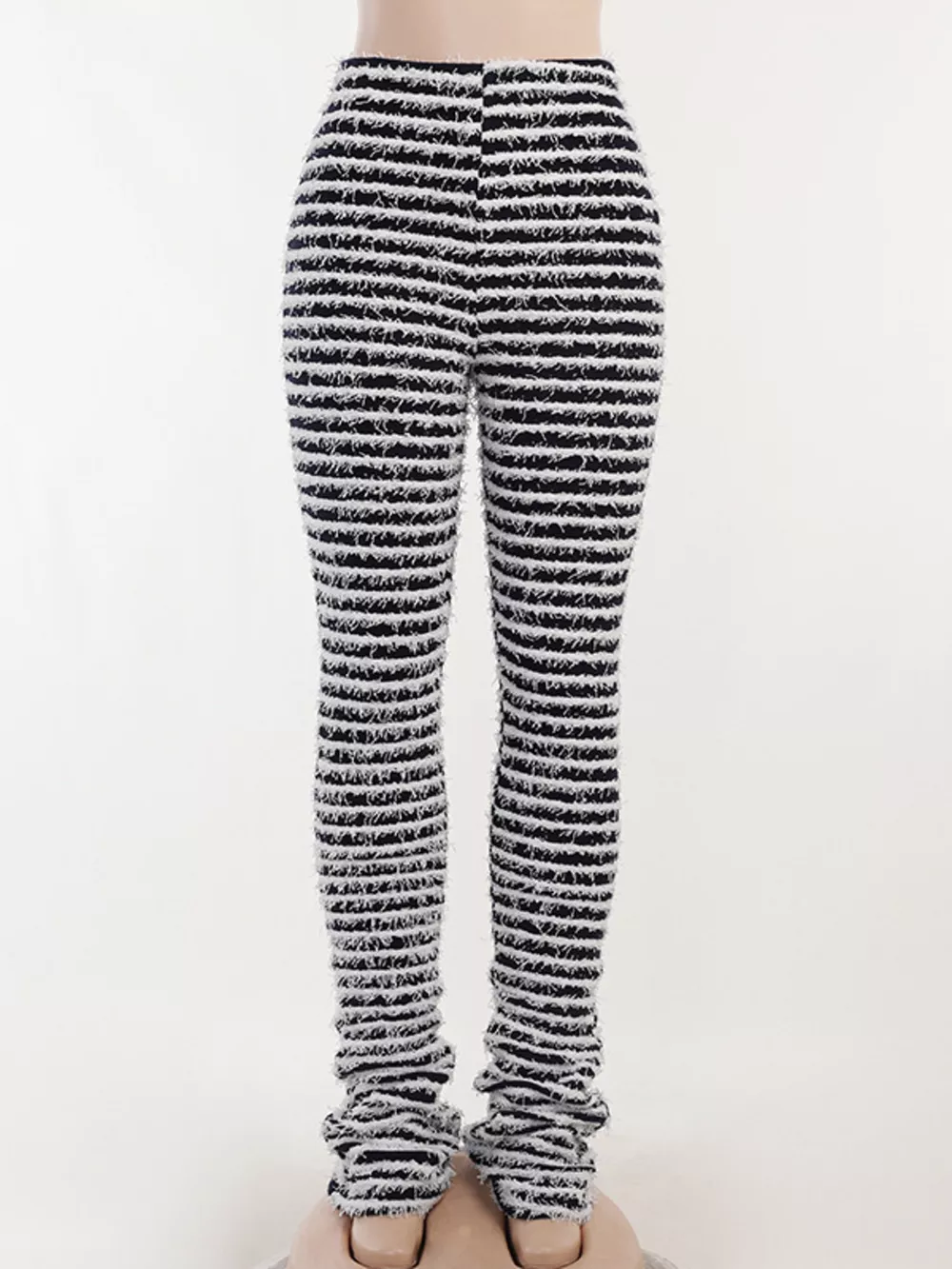 Striped Fuzzy Textured Knit Pants, image 3
