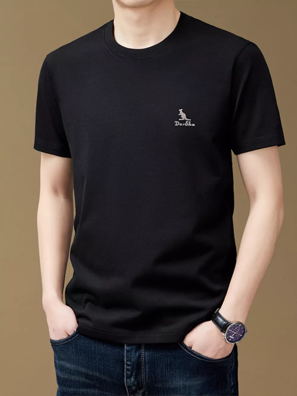 Men's Full Size Round Neck Short Sleeve T-Shirt Plus Size, image 4
