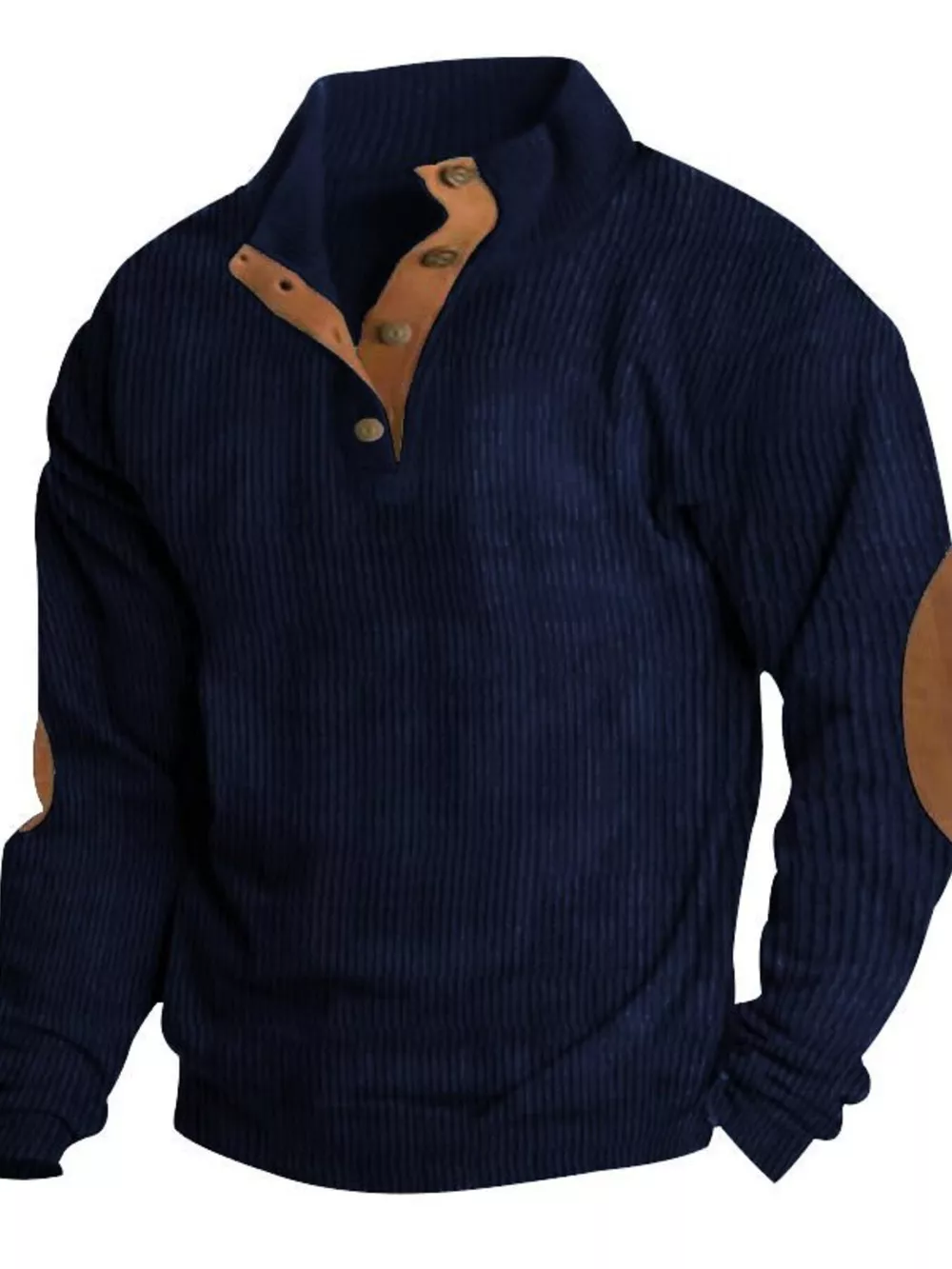 Men's Full Size Button Detail Long Sleeve Sweatshirt Plus Size, image 11